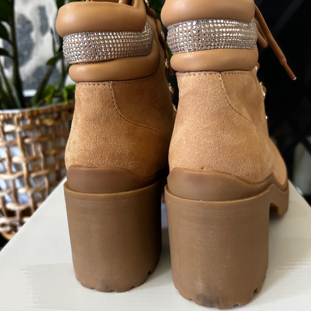 Nine West Qwork2 Women's Lug Sole Boots Natural Size 8.5 - Picture 13 of 13